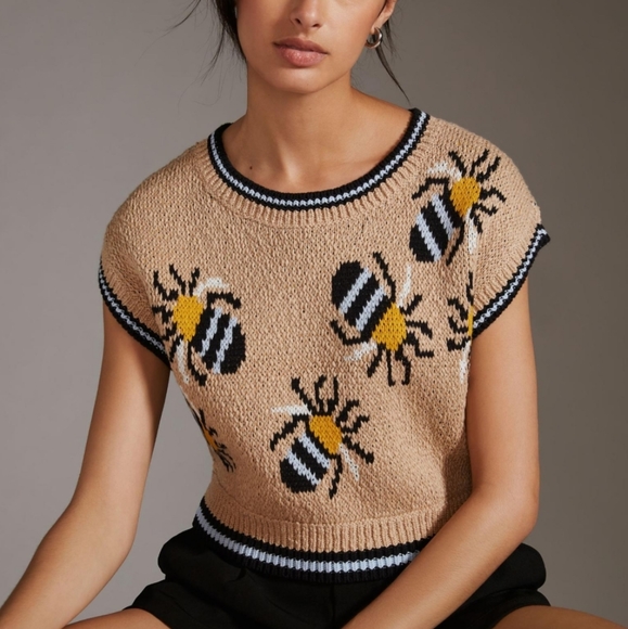 Anthropologie Sweaters - Anthropologie, New Maeve Sarah Gordon Erin Icon Novelty Bee Knit Vest Medium